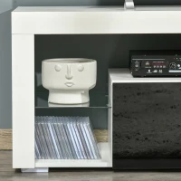 HOMCOM Suport TV LED – Alb, Telecomanda & Iluminare 20 Culori(m-8)