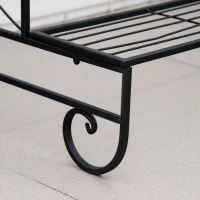 Outsunny Suport pentru Plante din Fier Forjat, Scara Suport pentru Ghivece pentru Exterior pe 3 Niveluri, Negru(m-8)