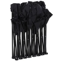 Outsuny Scaun Bancuta pentru Camping Pliabila 6 Locuri Negru 306cm x 48cm x82cm(m-5)
