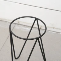 Outsunny Ghiveci set 2 bucati cu suport metalic pentru amenajarea spatiilor interioare si exterioare negru(m-9)