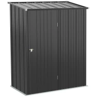 Outsunny Magazie Grădină Mare din Oțel cu Zăvor pentru Grădină, Negru(m-1)