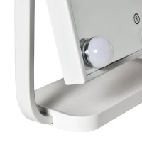 HOMCOM Oglinda pentru make-up, cu iluminare, inclinabila, cu 12 lumini LED si luminozitate reglabila, alb(m-8)