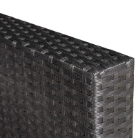 Outsunny Set Mobilier de Gradina Ratan PE de 3 Piese, 2 Fotolii de Exterior, Masuta si Perne, Negru(m-8)