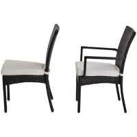 Outsunny Set Mobilier Rattan Masa de Pranz in Sticla cu 6 Scaune, Maro(m-11)