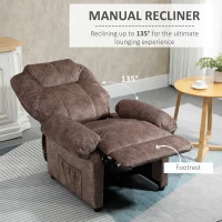 Homcom Fotoliu Relax Maro – inclinabil Manual cu Material Textil(m-4)