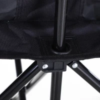 Outsuny Scaun Bancuta pentru Camping Pliabila 6 Locuri Negru 306cm x 48cm x82cm(m-7)