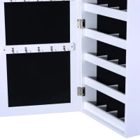 HOMCOM dulap bijuterii cu oglinda, 37x9.5x121 cm, neagra(m-10)