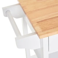 HOMCOM carucior bucatarie, din lemn, 66x39,5x86,5cm, alb(m-10)