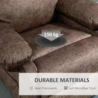 HOMCOM Fotoliu Relax Captusit si Inclinat pana la 135 ° cu Suport pentru Picioare si Buzunar detasabil - Maro(m-6)