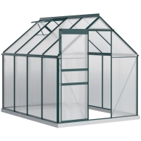 Outsunny Sera Walk-In Aluminiu & Policarbonat – Ventilatie si Jgheab