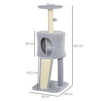 PawHut Ansamblu pentru Pisici multi-activitati cusca mingie suspendata moale(m-3)