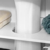 kleankin Dulapior de Baie sub Lavoar cu 2 Usi din MDF cu Economisire de Spatiu cu Etajere Reglabile 60x30x60cm Alb(m-9)