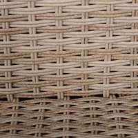 Outsunny Mobilier Gradina Set 6 Piese pentru Exterior cu Canapea 2 Fotolii 2 Pufuri si Masuta Kaki si Bej(m-14)