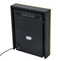 HOMCOM Șemineu Electric Încorporabil sau de Podea 2000W din Plastic și Metal, Auriu, 48x19x59cm(m-7)