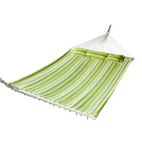 Outsunny hamac dublu cu perne, 2,84×1,4 m, verde si galben(m-11)