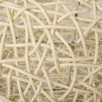 PawHut Pat pentru Pisici din Rattan cu Perna din Lin si Bumbac Bej Ф56 x 35 cm(m-9)