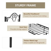 Homcom Structura Pat 1 Persoana – Otel 90×200 cm cu Tablie(m-4)