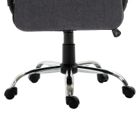 Homcom Fotoliu de Birou Rotativ cu Spatar Inalt Reglabil in Tesatura, Gri, 50x56.5x117-127cm(m-10)