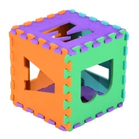 HOMCOM Covoras Puzzle pentru Joc Set 26 Bucati 31x31cm, colorat(m-4)