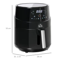 HOMCOM friteuza cu aer cald, 28x35,1x33 cm, Air Fryer 1500 W, negru(m-3)