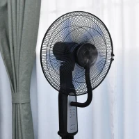 HOMCOM Ventilator Oscilant Reglabil cu Nebulizator 3 moduri si cronometru , Ф44.5x120cm Negru(m-10)