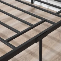 Cadru de Pat de o Persoana HOMCOM 90x200cm din Otel cu Sipci, Tablie cap si Tablie picioare, Negru(m-8)