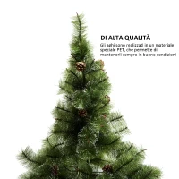 HomCom Albero di Natale Artificiale 150cm 229 Rami con 35 Pigne(m-5)