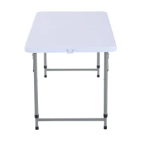 Outsunny Masa Pliabila tip Valiza pentru Camping si Picnic in Polietilene, Alb, 122x61x59/74cm(m-5)