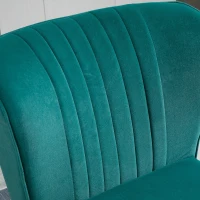 HOMCOM Fotoliu Modern in Stil Scandinav captusit si Tapitat cu Material Catifelat, 56x65,5x82,5cm - Verde(m-7)