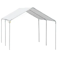 Outsunny prelata auto, cu kit ancorare, 5.95x2.9x2.6m, alba(m-1)