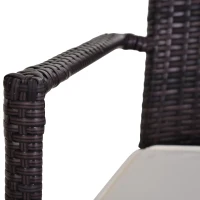 Outsunny Set Mobilier Rattan Masa de Pranz in Sticla cu 6 Scaune, Maro(m-15)