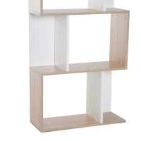 Homcom Biblioteca Perete – 5 Rafturi Lemn Alb 60×24×184,5 cm(m-10)