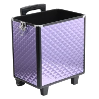 Homcom Valiza Machiaj Profesional – Aluminiu Mov cu Trusa Detasabila(m-8)