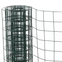 PawHut Plasa Metalica pentru Gradina Acoperita cu PVC pentru Garduri Exterioare, 500x91cm, Verde(m-7)