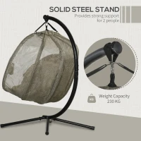 Outsunny fotoliu suspendat, cu 2 locuri, pentru gradina, maro(m-7)