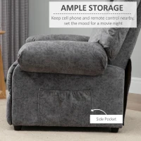 HOMCOM Fotoliu Recliner, fotoliu rabatabil din Tesatura cu Capitonare suplimentara, Gri(m-6)