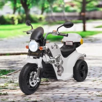 HOMCOM motocicleta electrica 6V, 3 roti, viteza 3km/h, alba(m-2)