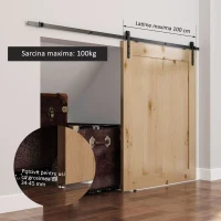 Homcom Kit Montaj Usi Glisante – sina 200 cm cu Accesorii Otel(m-6)