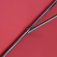 Outsunny 2.5 x 2.5m Patio Offset Parasol Umbrella Cantilever Hanging Aluminium Sun Shade Canopy Shelter 360° Rotation with Crank Handle and Cross Base, Wine Red(m-9)