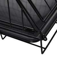 PawHut Cusca de transport pentru Caini din Metal si PP pentru Masina cu Maner de culoare neagra(m-12)