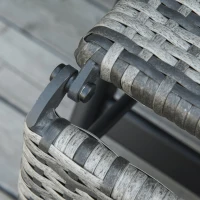 Outsunny Sezlong de Gradina Pliabil Ratan PE Cotiere si Suport pentru Picioare(m-9)