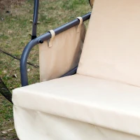 Outsunny Balansor Pat cu 3 locuri si Plasa de tantari, culoare Coffee(m-10)