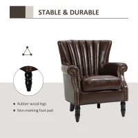 HomCom fotoliu vintage, imitatie piele, 73x76x89cm, maro(m-5)