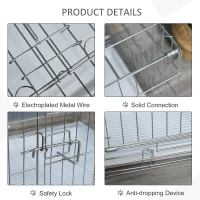 PawHut Kennel Cusca pentru Caini Pliabila din Otel Usa cu Blocare(m-6)