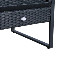 Outsunny set mobilier exterior, masa, scaune si perne, negru(m-9)