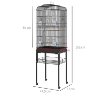 PawHut voliera cusca pentru pasari, din metal 47.5×37×153cm(m-6)