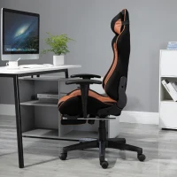 Vinsetto scaun rotativ si ajustabil pentru birou, negru si maro(m-15)