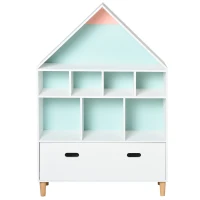 Homcom Etajera Copii – Organizator cu Compartimente Alb(m-4)