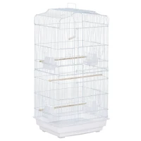 Pawhut Voliera Pasari – 46,5×35,5×92 cm, Metal & Plastic Alb(m-1)