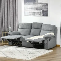 HomCom canapea 3 locuri, cu extensie, 185x95x97 cm(m-1)